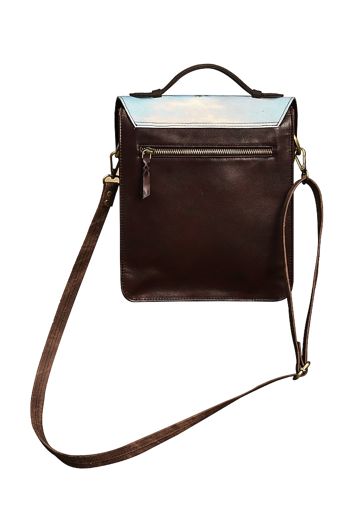 Multi Colored Faux Suede Printed Handbag by Mixmitti at Pernia's Pop Up Shop
