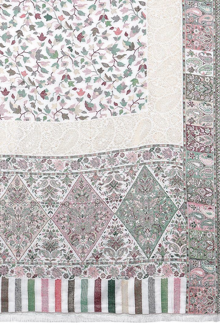 Cream Fine Wool Shawl by Mizash at Pernia's Pop Up Shop