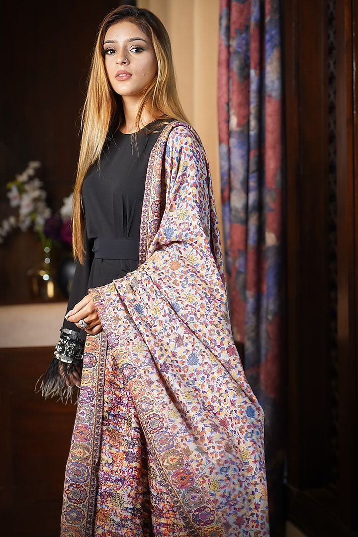 Multi-Coloured Fine Wool Shawl by Mizash at Pernia's Pop Up Shop