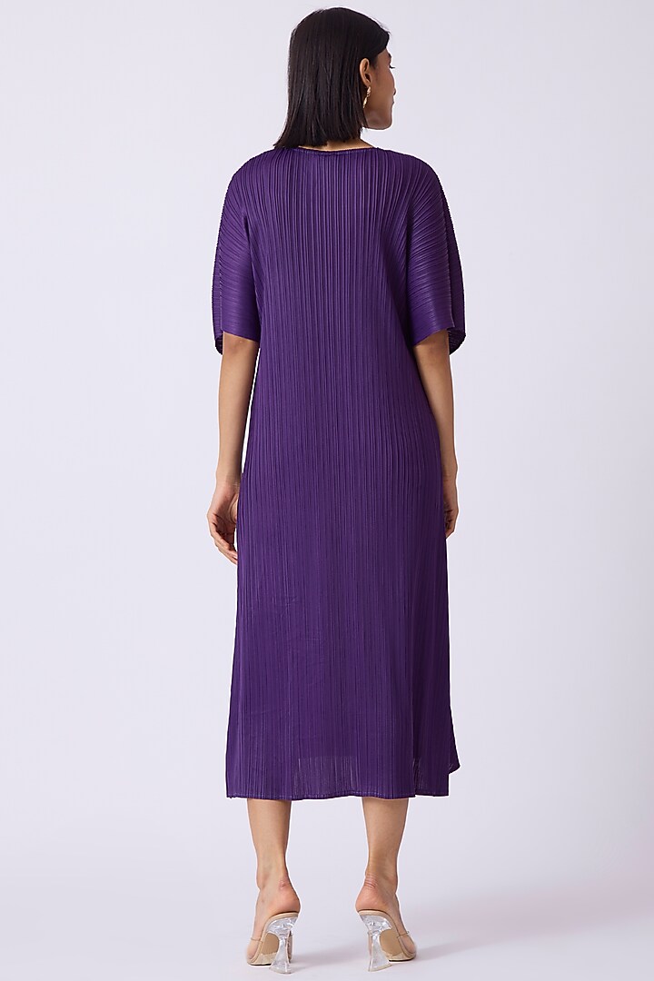 Purple Polyester A-Line Midi Summer Dress by Scarlet Sage at Pernia's Pop Up Shop
