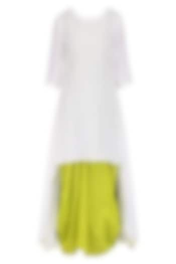 Green drape dress and white tunic set available only at Pernia's Pop Up Shop.