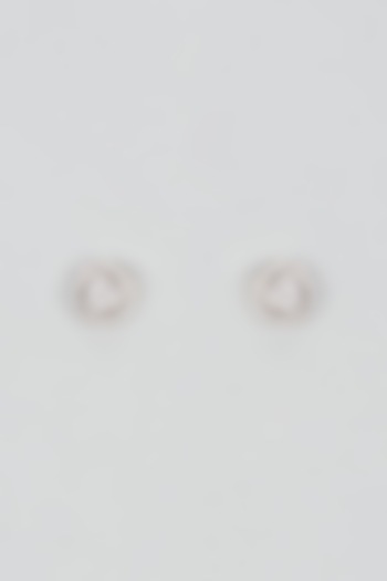 White Plated Cubic Zircons Swirl Stud Earrings In Sterling Silver by Mirelle at Pernia's Pop Up Shop