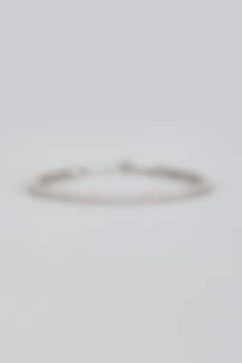 White Plated Cubic Zircon Tennis Bracelet In Sterling Silver by Mirelle