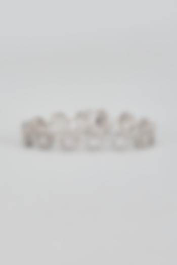 White Plated Cubic Zircon Openable Tennis Bracelet In Sterling Silver by Mirelle at Pernia's Pop Up Shop