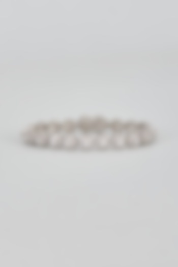 White Plated Cubic Zircon Openable Tennis Bracelet In Sterling Silver by Mirelle at Pernia's Pop Up Shop