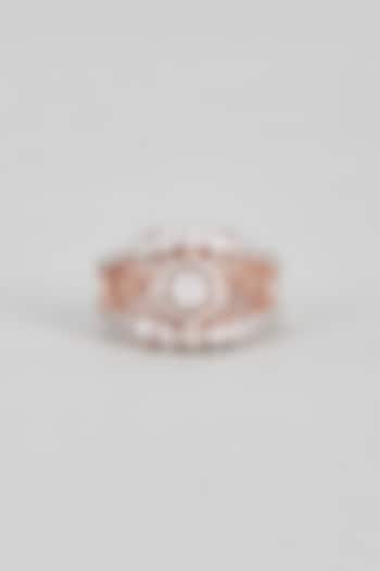 Rose Gold Plated Cubic Zircon Ring In Sterling Silver by Mirelle at Pernia's Pop Up Shop
