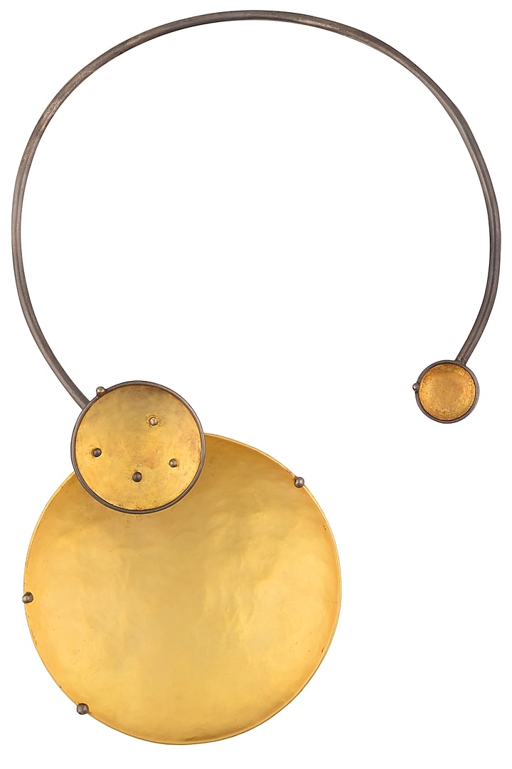 Gold Plated Eclipse Choker Necklace by Misho