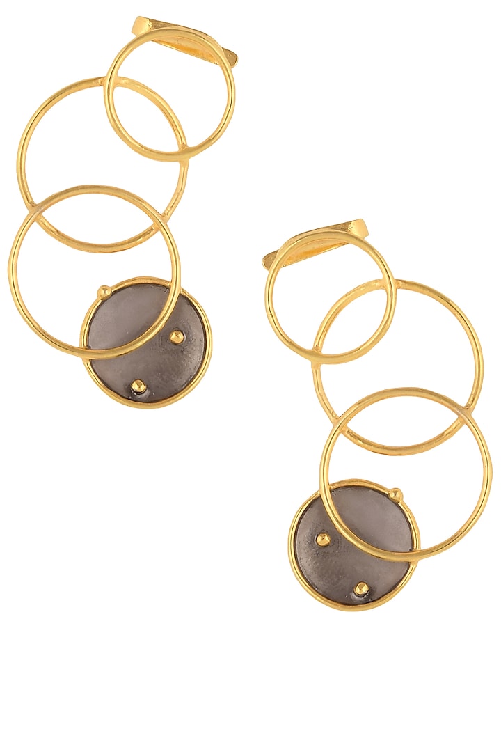 Gold Plated Flux Earrings by Misho