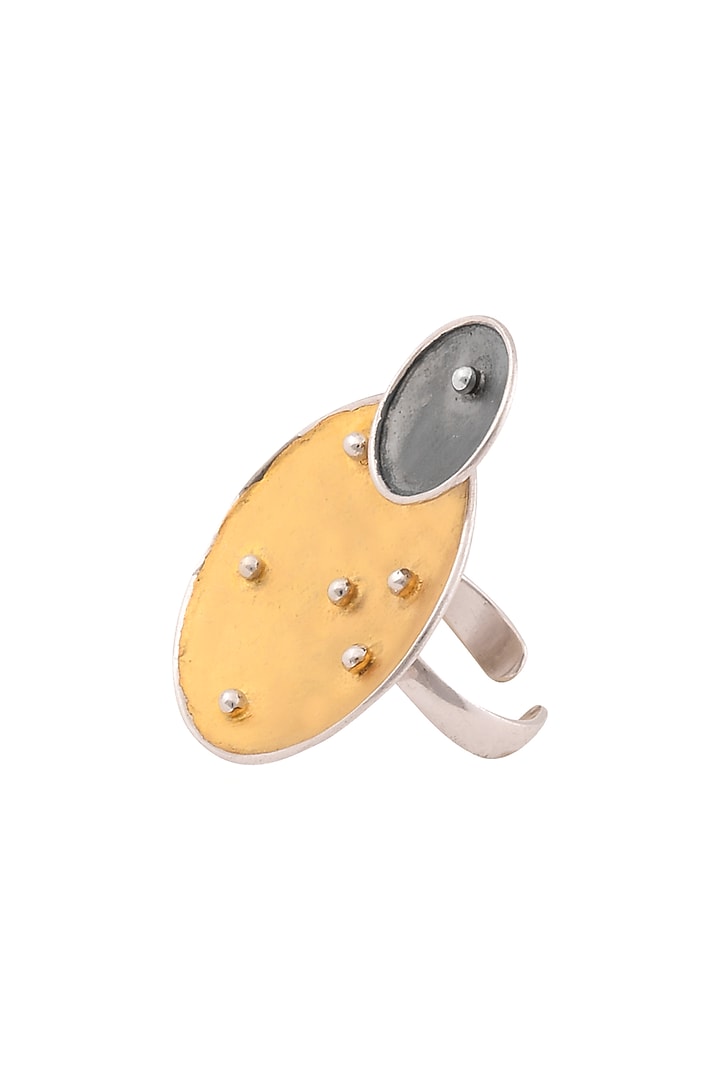 Silver and Gold Plated Eclipse Ring by Misho