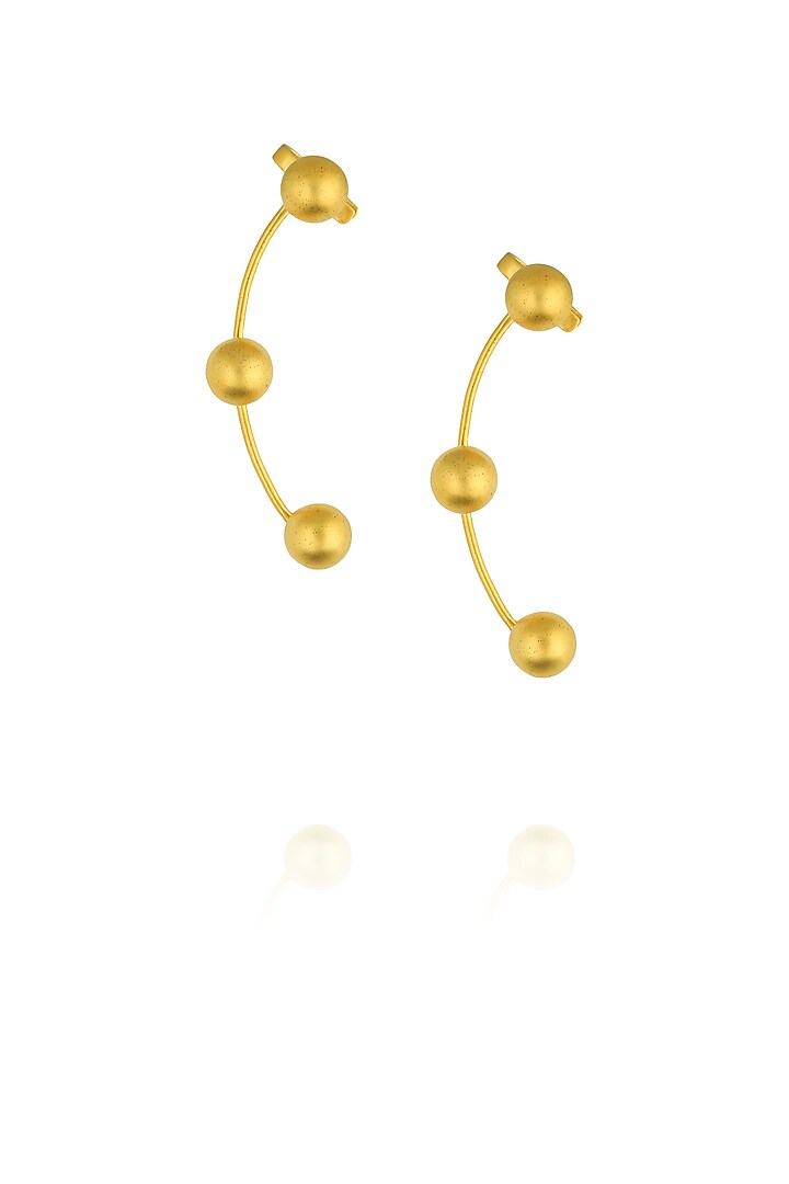 Gold plated ear cuff golden stud earrings by Misho