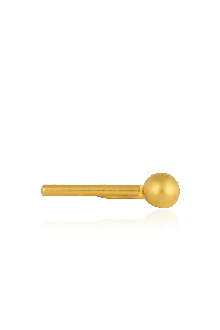 Gold plated open finger ring with parallel bars and sphere ball by Misho