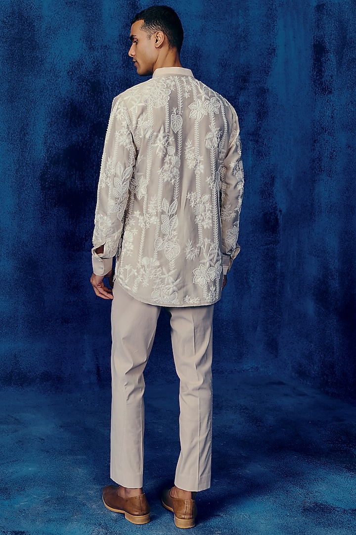 Champagne Dupion Co-Ord Set by Mishru Men at Pernia's Pop Up Shop