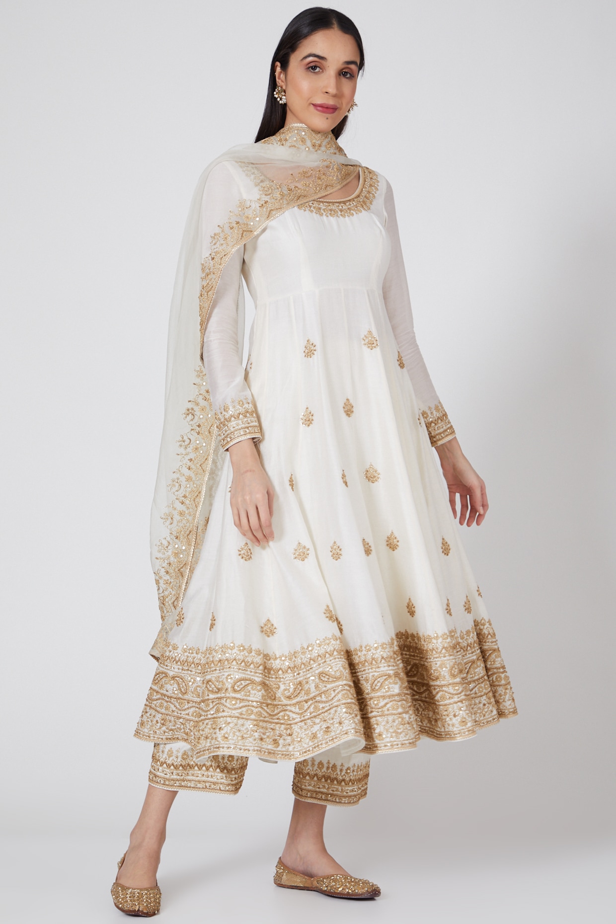 Shop White Anarkali Suit for Women Online from India's Luxury Designers 2024