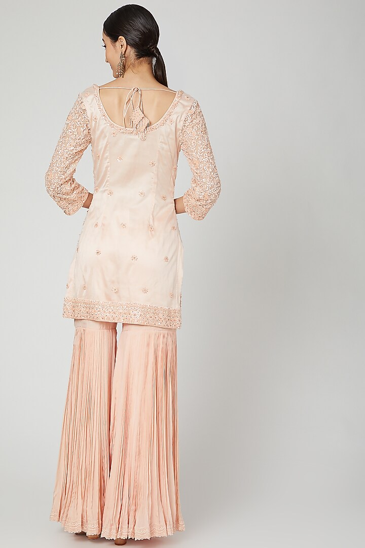 Mauve Embroidered Wedding Sharara Set by Megha & Jigar at Pernia's Pop Up Shop