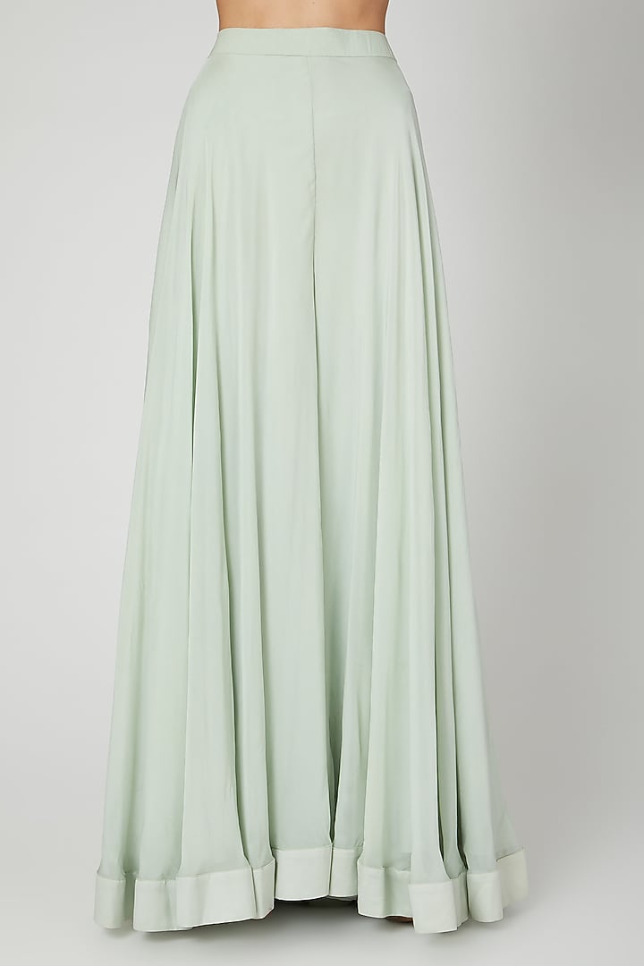 Mint Green Embroidered Wedding Sharara Set by Megha & Jigar at Pernia's Pop Up Shop