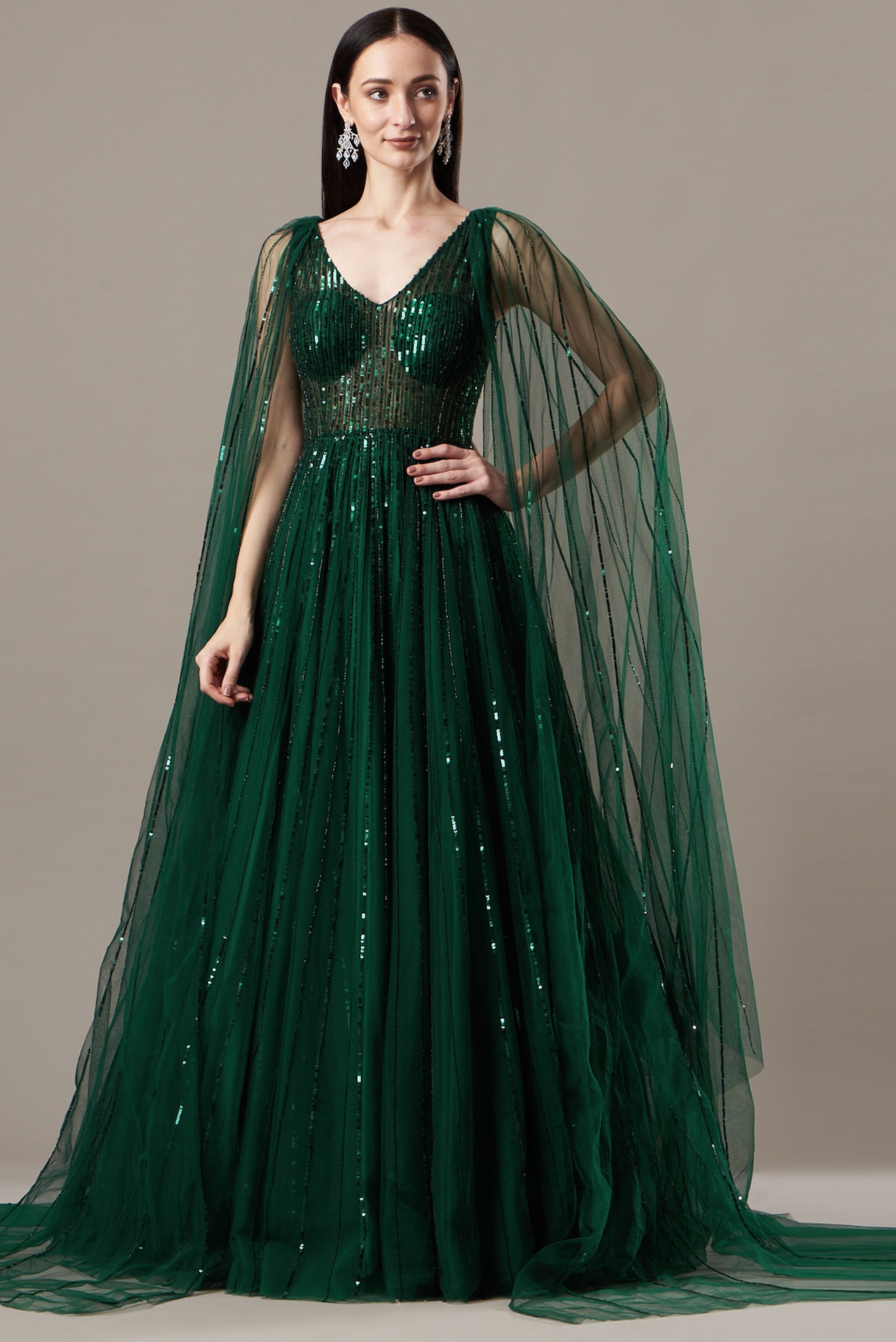 sachin and babi light blue dress Emerald Green Bridesmaid Dresses main image 0