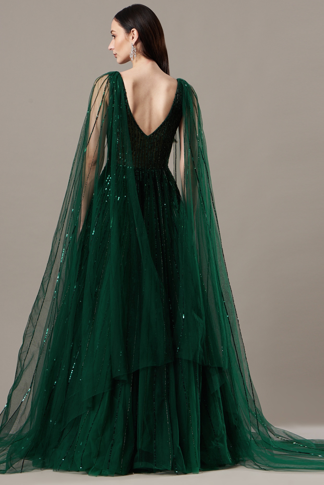 Buy LICHI FASHION Women Gown Dark Green Dress Online at Best Prices in  India - JioMart.