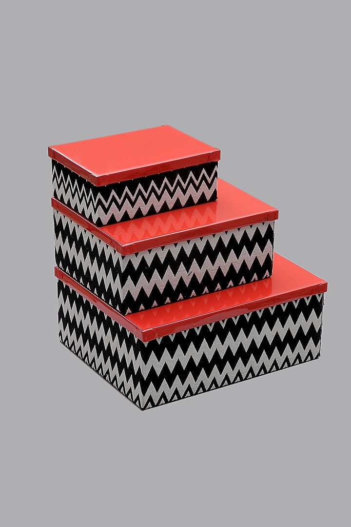 Multi-Colored Iron & Wood Storage Box Set by The MJS Living at Pernia's Pop Up Shop