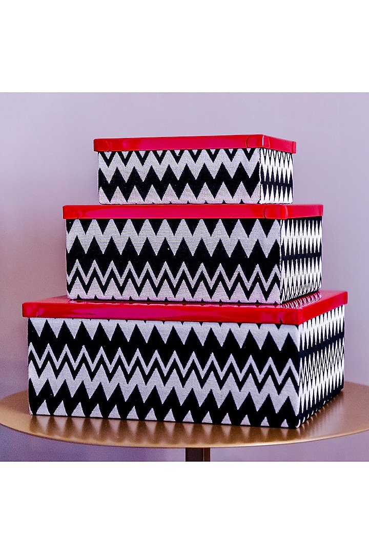 Multi-Colored Iron & Wood Storage Box Set by The MJS Living at Pernia's Pop Up Shop
