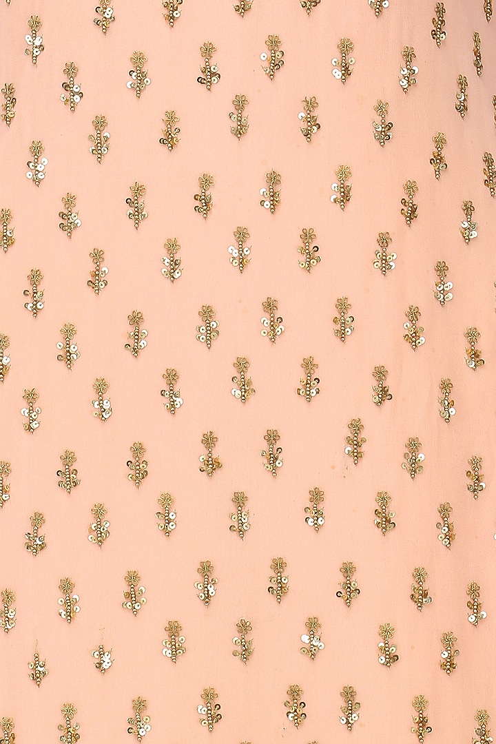 Peach sequins embroidered sharara set available only at Pernia's Pop Up Shop.