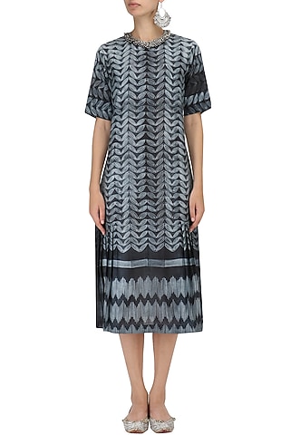 Black Shibori Print Dress by Megha & Jigar