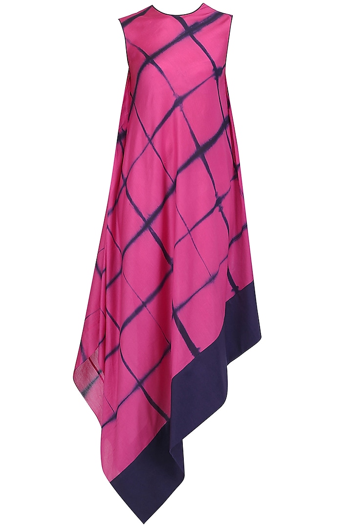 Pink and Blue Shibori Print Dress by Megha & Jigar