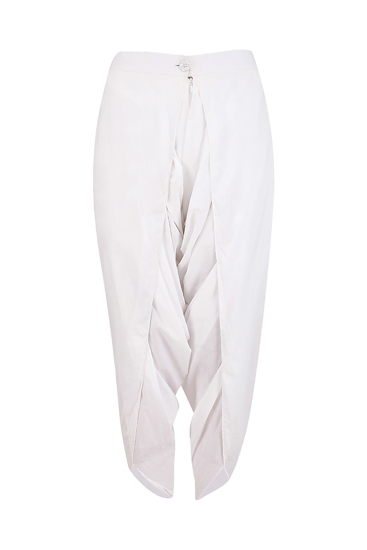 White and blue textured kurta and dhoti pants set available only at Pernia's Pop Up Shop.