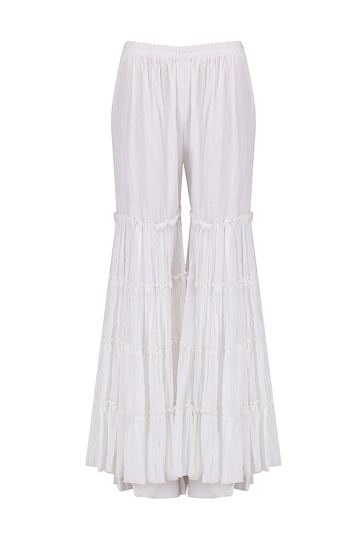 White Handpaint kurta And Gharara Set available only at Pernia's Pop Up Shop.