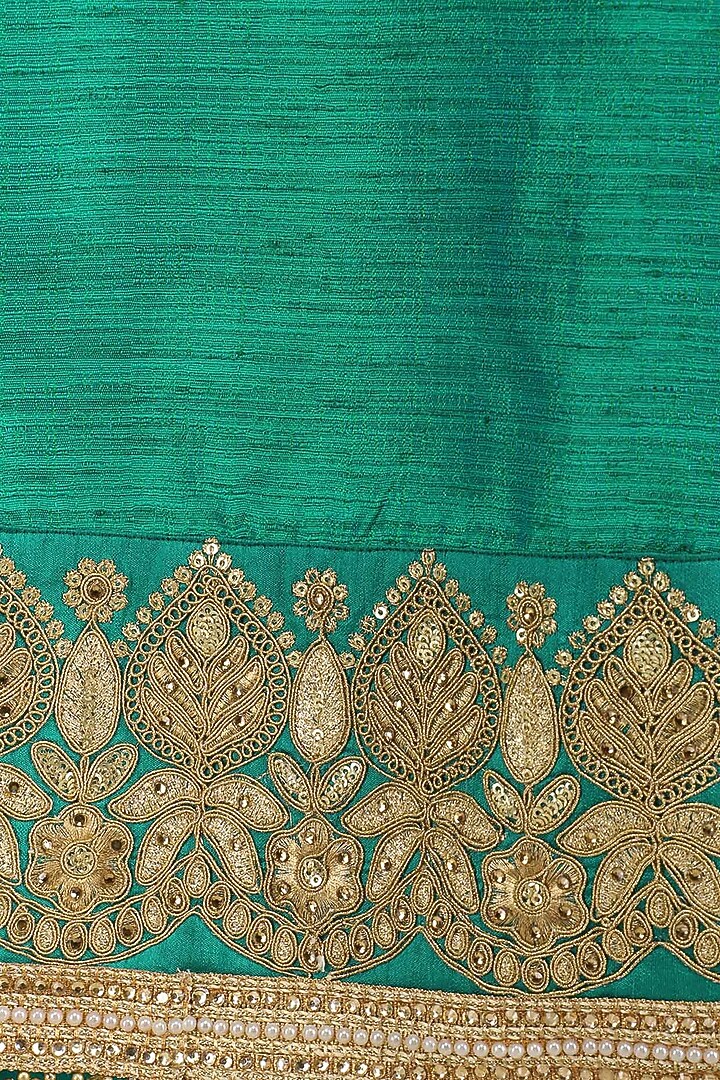 Green Embroidered Lehenga And Hot Pink Blouse Set available only at Pernia's Pop Up Shop.