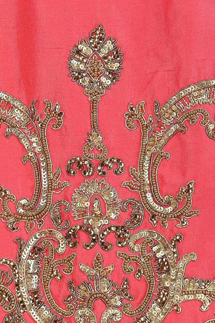 Orange Embroidered Kurta With Banarasi Sharara Pants available only at Pernia's Pop Up Shop.
