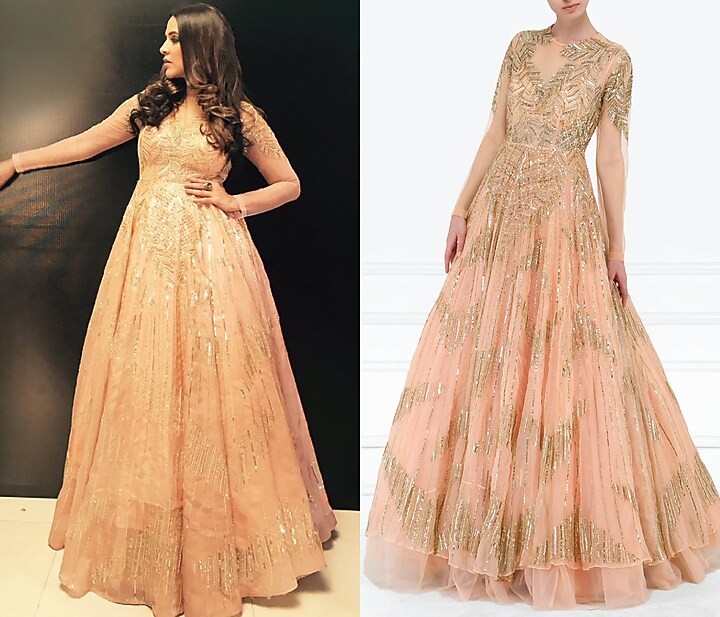 Peach embroidered gown available only at Pernia's Pop Up Shop.