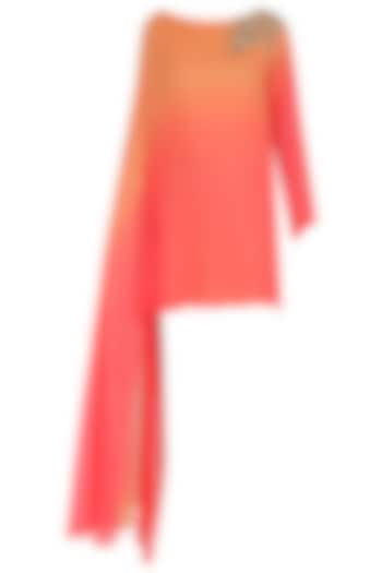 Peach ombre draped tunic available only at Pernia's Pop Up Shop.