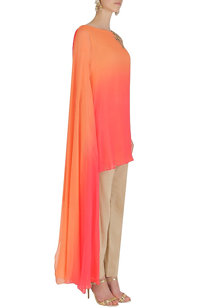 Peach ombre draped tunic available only at Pernia's Pop Up Shop.