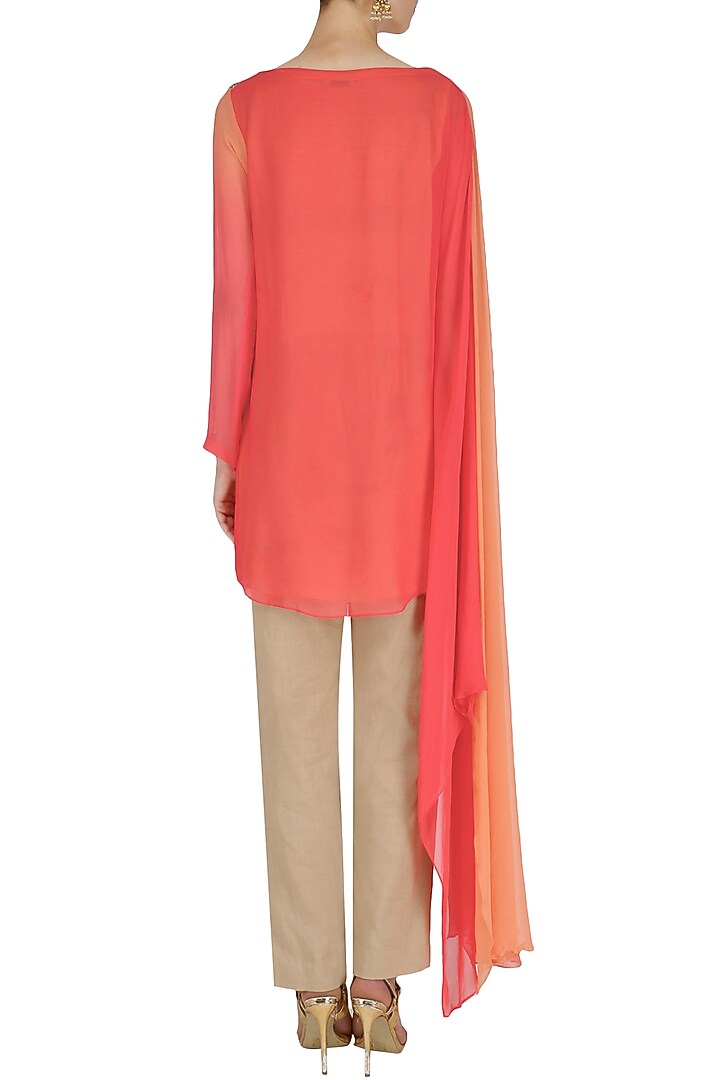 Peach ombre draped tunic available only at Pernia's Pop Up Shop.