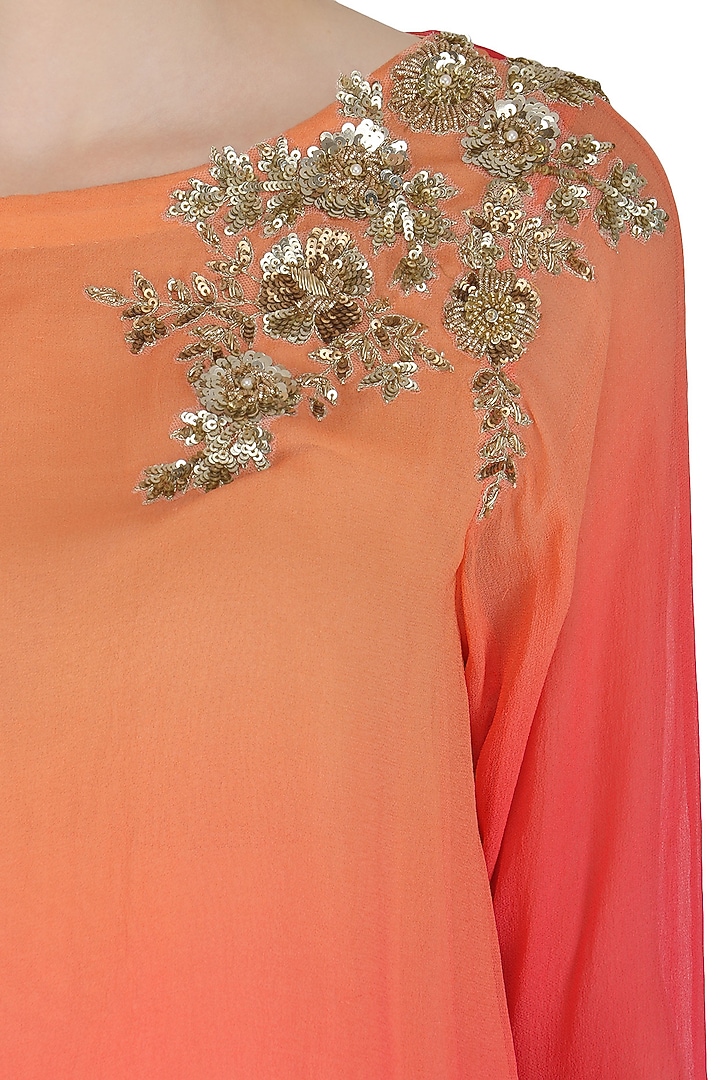 Peach ombre draped tunic available only at Pernia's Pop Up Shop.