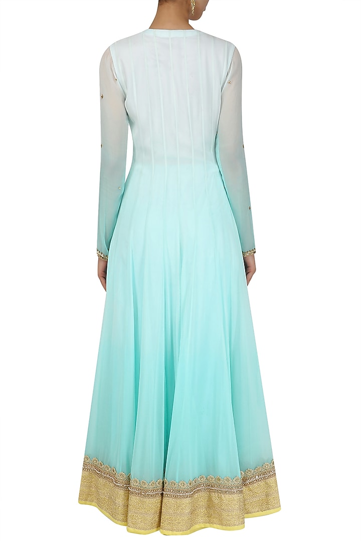 Aqua Jacket Anarkali Set main image 1