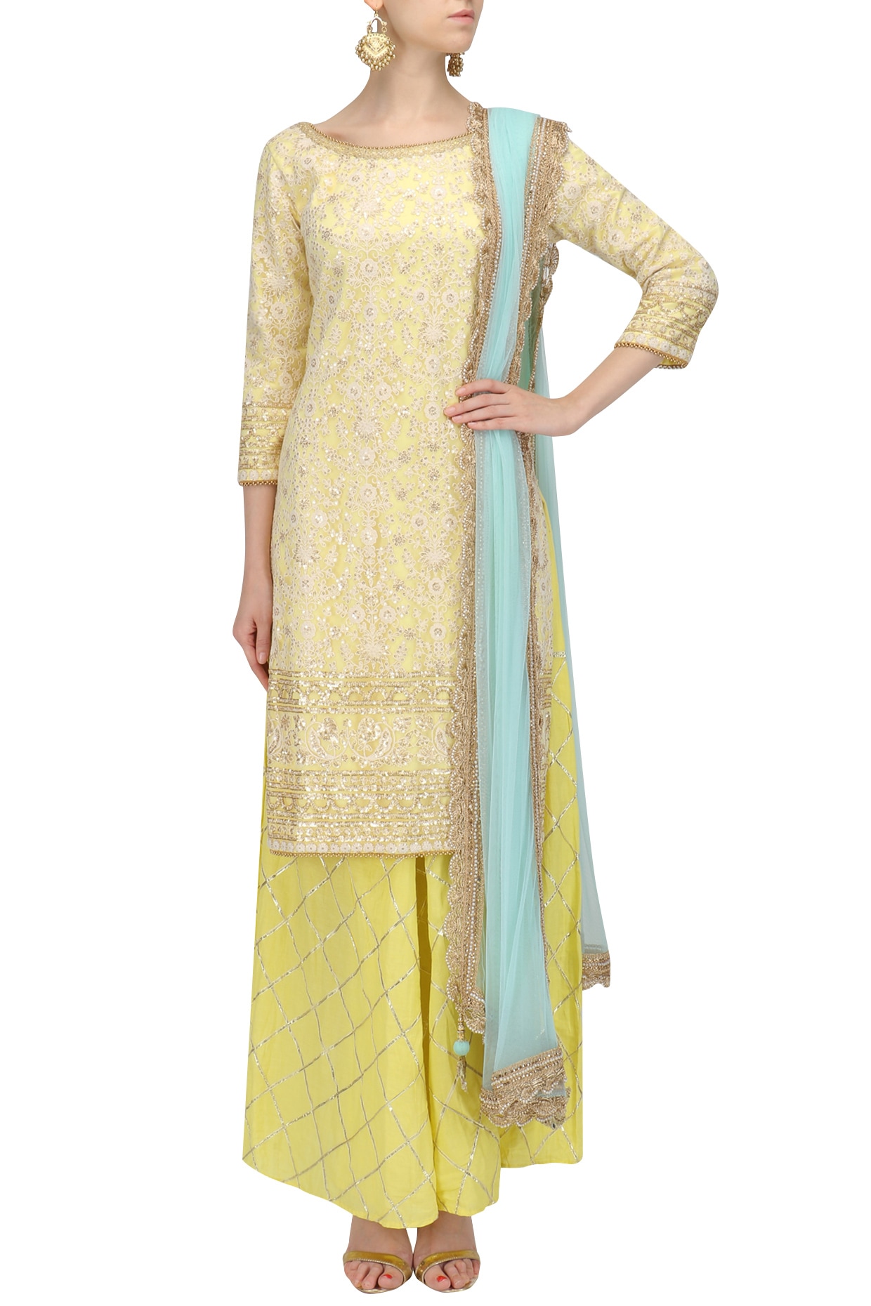 Vinayak Enterprise Premium Cotton Anarkali Gota Patti Work Suit Sharara  With Dupatta at Rs 2599 in Surat