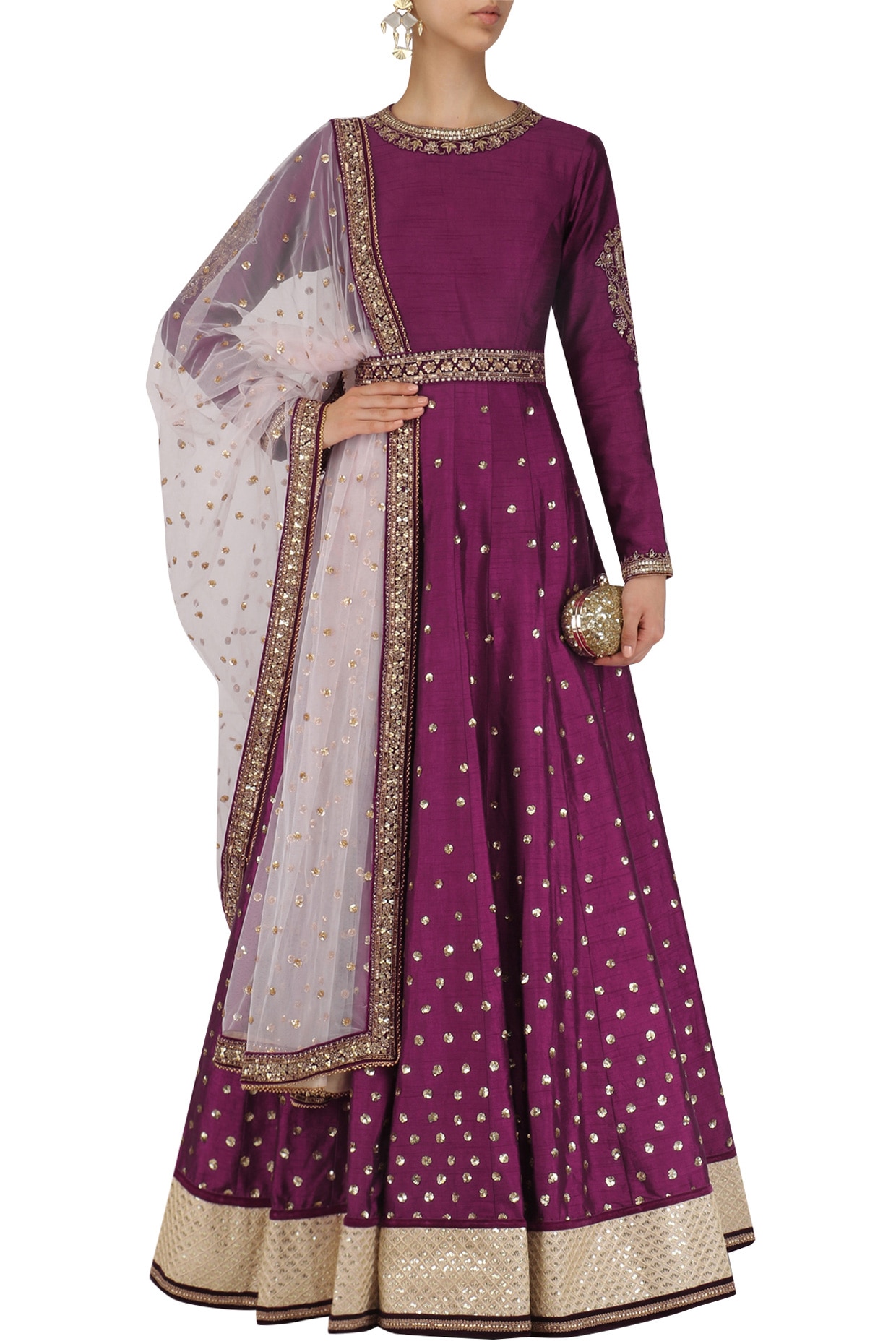 anarkali dress with belt
