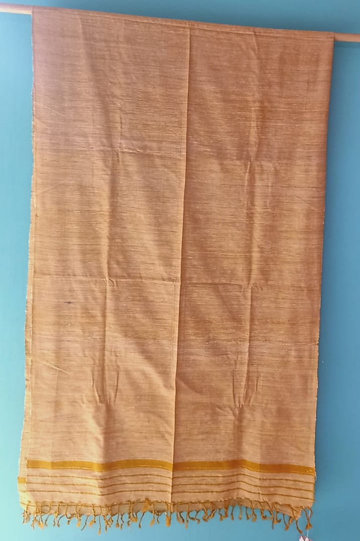 Golden Handwoven Shawl by Manju Kalita Das at Pernia's Pop Up Shop