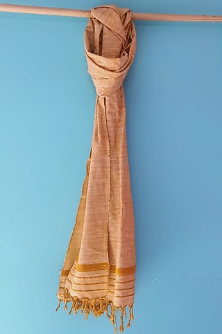 Golden Handwoven Shawl by Manju Kalita Das