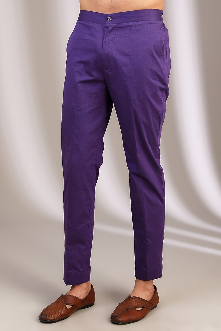 Purple Chiffon Kurta Set by Manoviraj Khosla at Pernia's Pop Up Shop