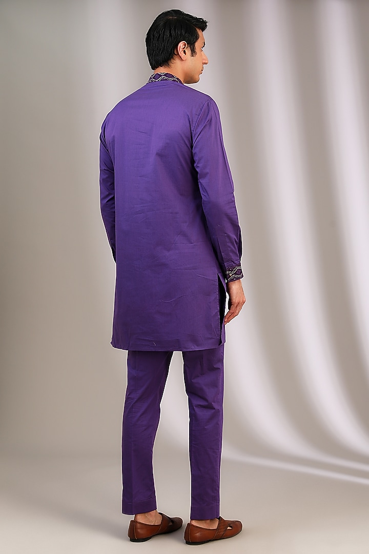 Purple Chiffon Kurta by Manoviraj Khosla at Pernia's Pop Up Shop
