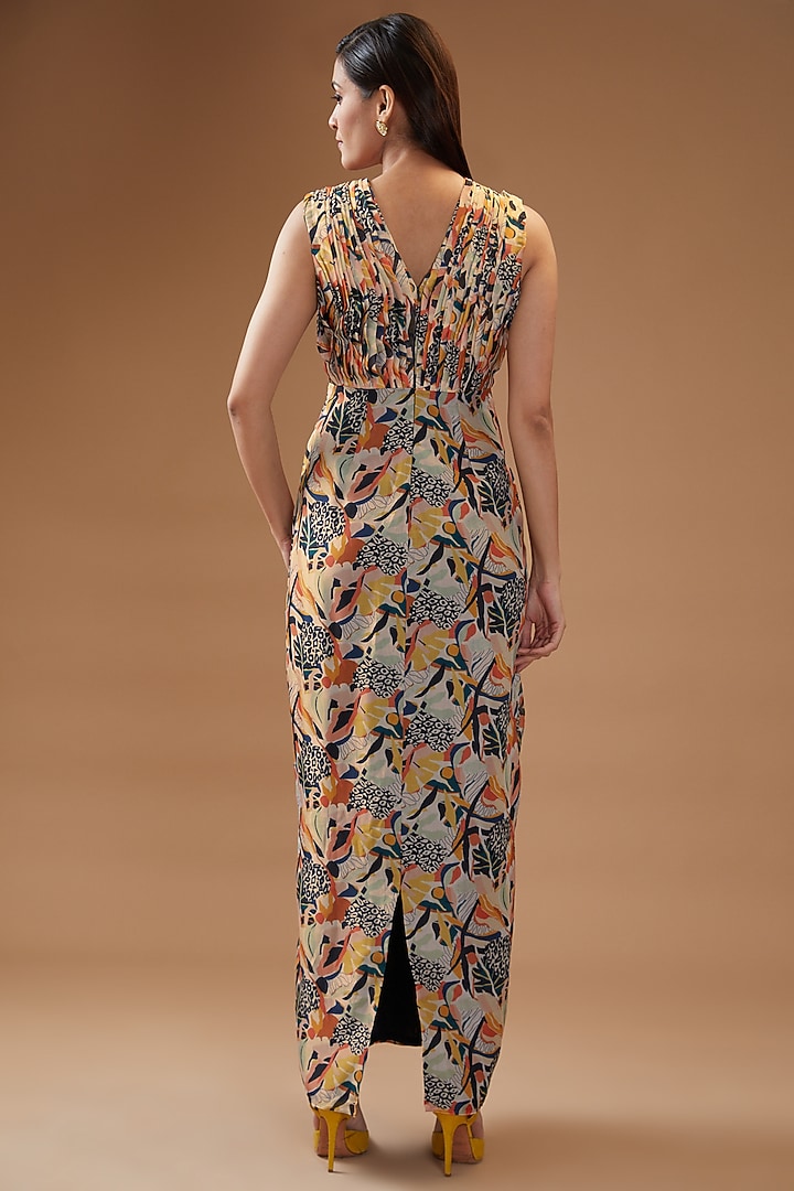 Multi-Colored Viscose & Tabby Printed Gown by Momkidsfashion at Pernia's Pop Up Shop