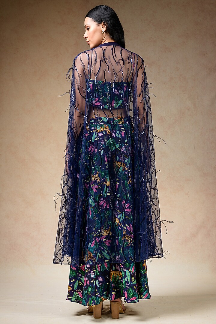Multi-Colored Cupro Silk Printed Party Wear Sharara Set by Momkidsfashion at Pernia's Pop Up Shop