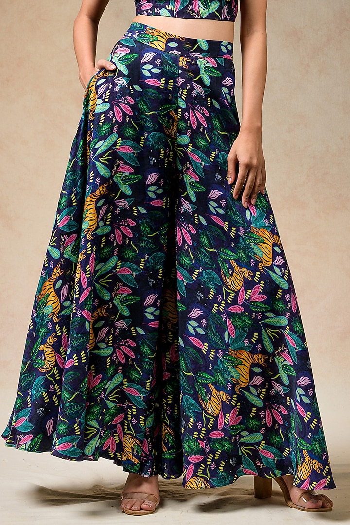 Multi-Colored Cupro Silk Printed Party Wear Sharara Set by Momkidsfashion at Pernia's Pop Up Shop