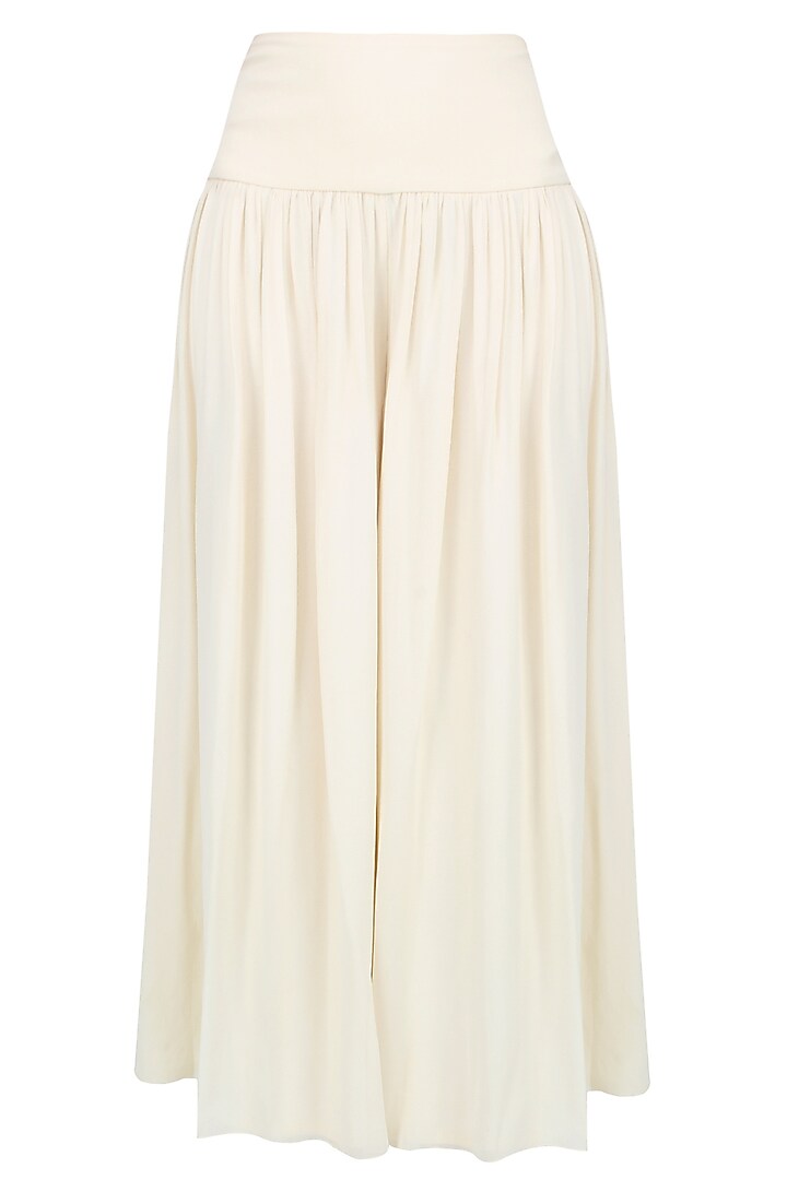 Ivory and gold embroidered motifs short kurta and pants set available only at Pernia's Pop Up Shop.