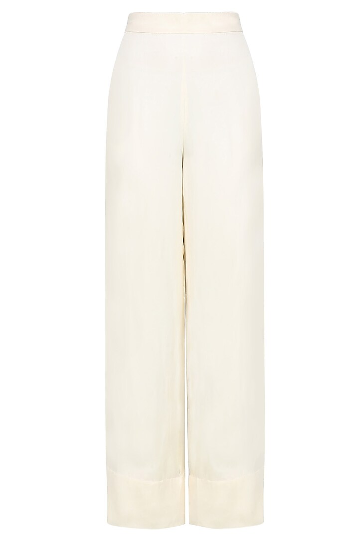 Mustard yellow embroidered asymmetric kurta with pants available only at Pernia's Pop Up Shop.