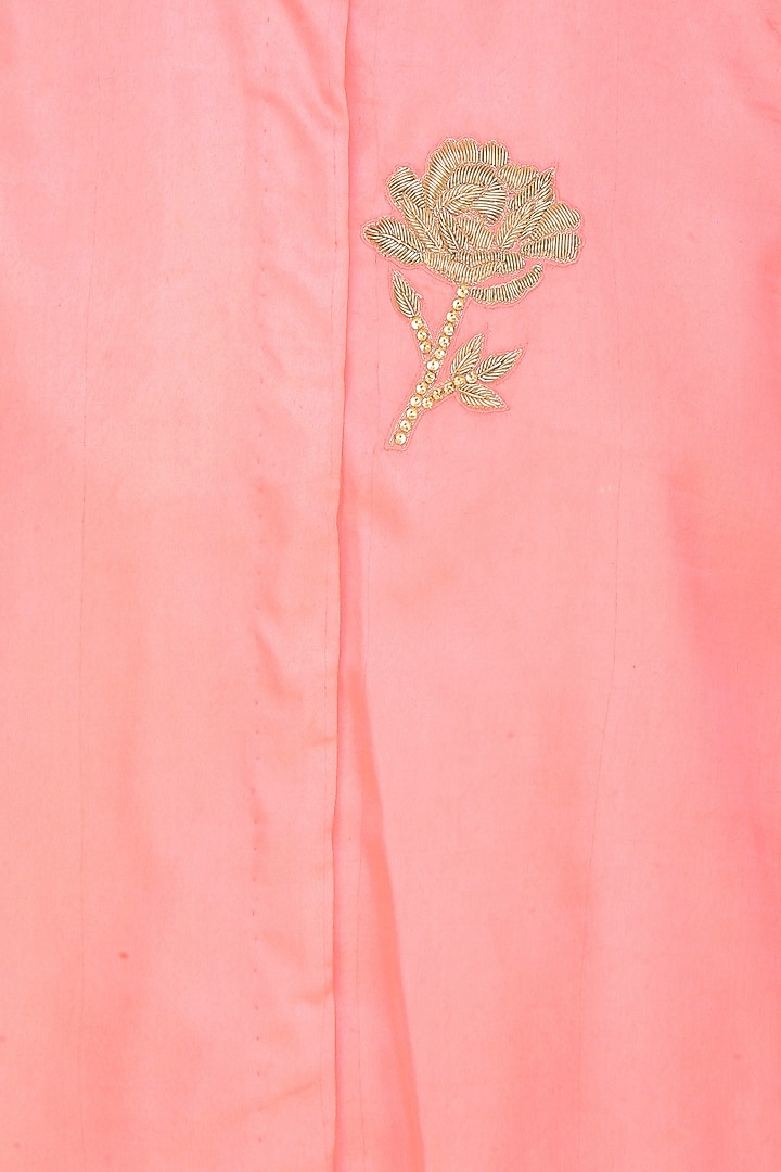 Rose pink floral embroidered cold shoulder top with pants available only at Pernia's Pop Up Shop.