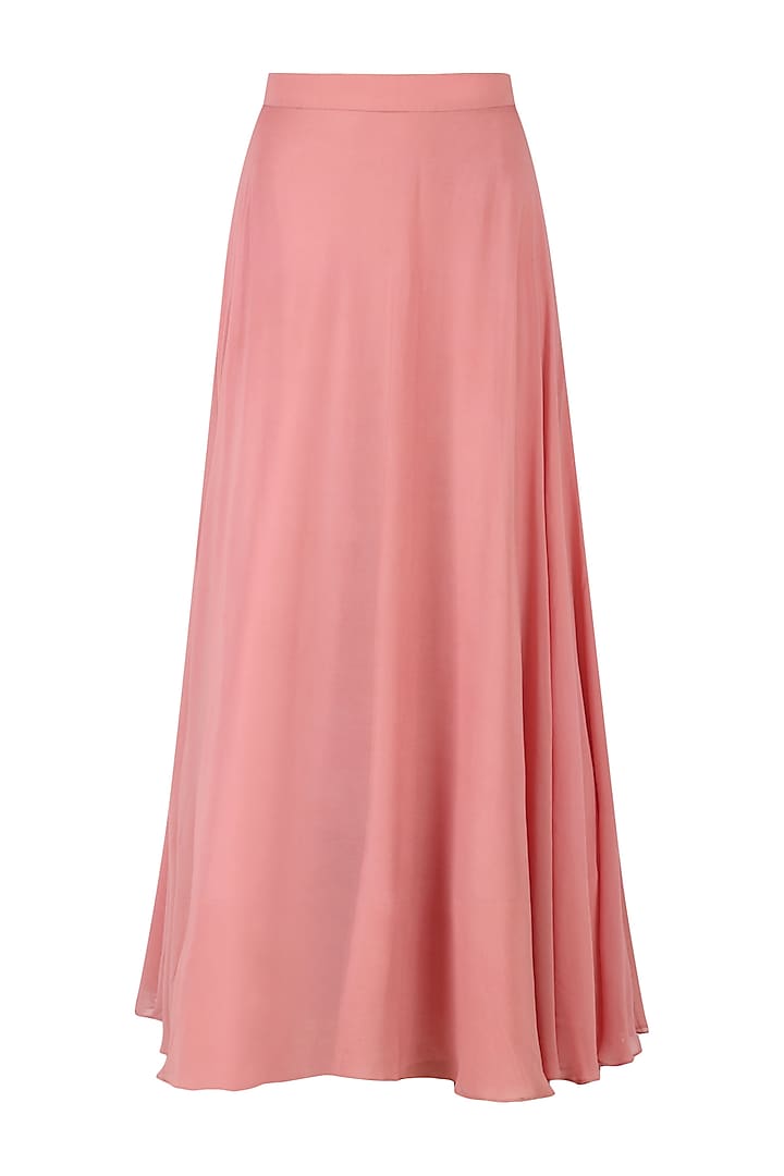 Pink one shoulder embroidered cape with lehenga set available only at Pernia's Pop Up Shop.