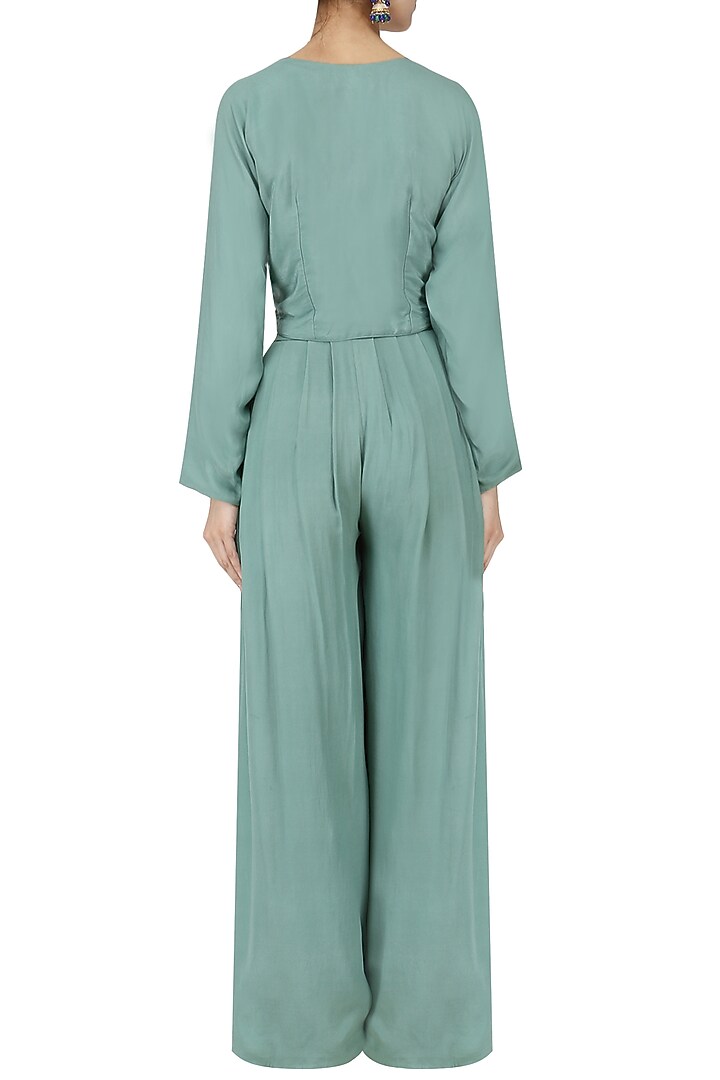 Frost blue cape and palazzo pants set available only at Pernia's Pop Up Shop.